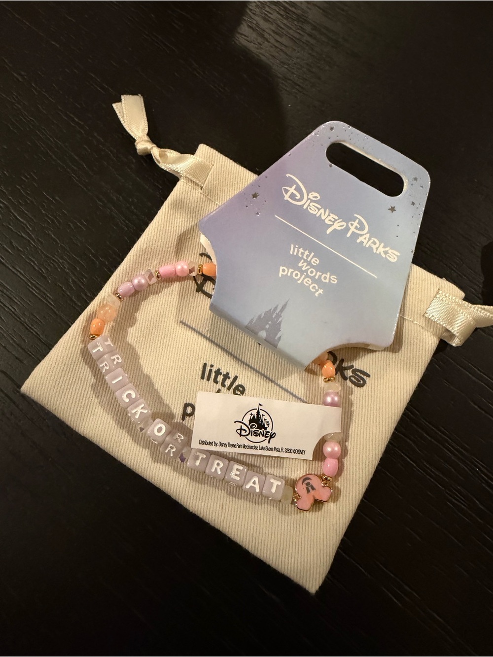 Disney little words project  'TRICK OR TREAT' Beaded Bracelet